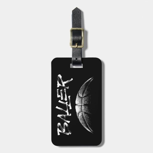 Baller (basketbal) bagagelabel (Voorkant verticaal)