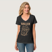 Baller Boba Tea Funny Bubble Tea Popping Pearl Mil T-shirt (Voorkant volledig)