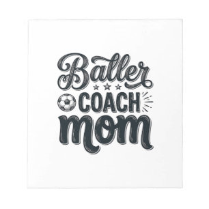 Baller Coach Moeder Vintage Voetbal Shirt Ontwerp_ Notitieblok