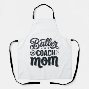 Baller Coach Moeder Vintage Voetbal Shirt Ontwerp_ Schort