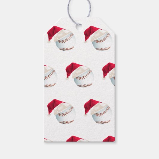 Baller Kerstmis Baseball Santa Sports Cadeaulabel (Voorkant)