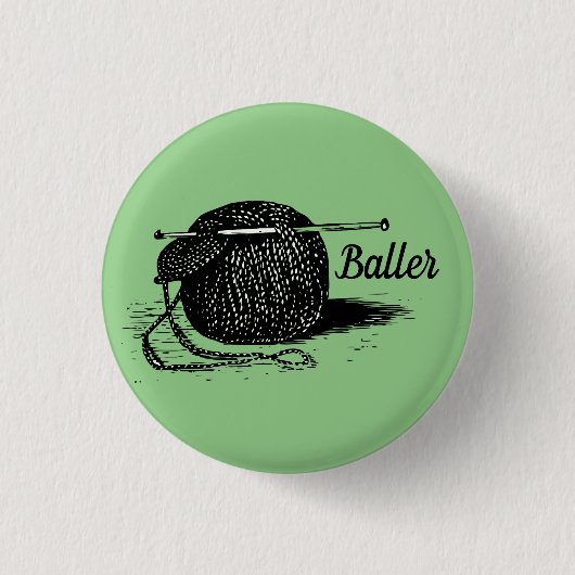 Baller met Yarn Ronde Button 3,2 Cm (Voorkant)