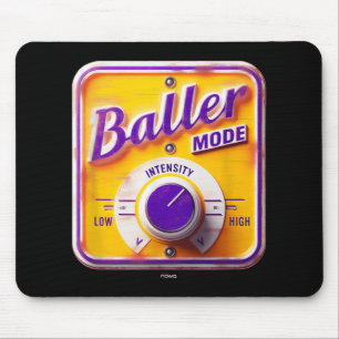 Baller Mode Sign - Basketbal Intensiteit in Paarse Muismat