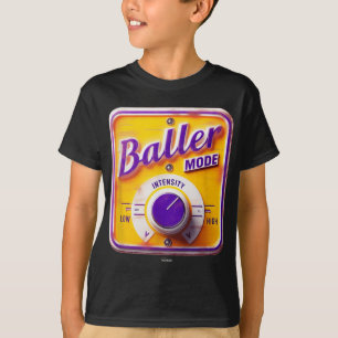 Baller Mode Sign - Basketbal Intensiteit in Paarse T-shirt