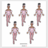 Ballerina 14 "x 14" Custom-Cut Vinyl Stickers #1 (Vel)