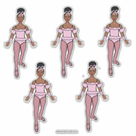 Ballerina 14 "x 14" Custom-Cut Vinyl Stickers #1