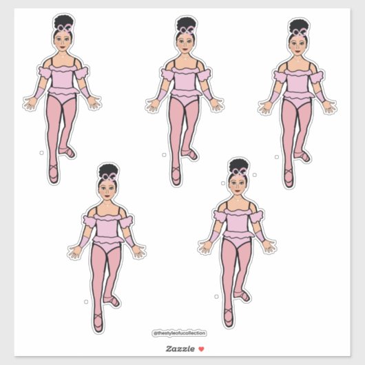 Ballerina 14 "x 14" Custom-Cut Vinyl Stickers #2 (Vel)