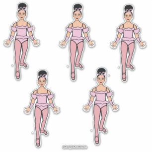 Ballerina 14 "x 14" Custom-Cut Vinyl Stickers #2