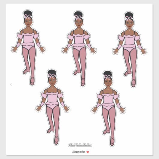 Ballerina 14 "x 14" Custom-Cut Vinyl Stickers #3 (Vel)