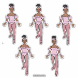 Ballerina 14 "x 14" Custom-Cut Vinyl Stickers #3