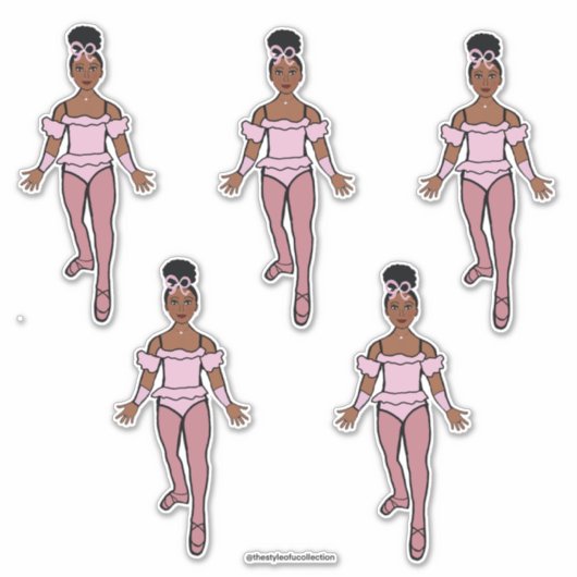 Ballerina 14 "x 14" Custom-Cut Vinyl Stickers #3 (Voorkant)