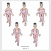 Ballerina 14 "x 14" Custom-Cut Vinyl Stickers #4 (Vel)