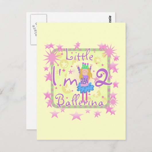 Ballerina 2e Verjaardag Tshirts en geschenken Briefkaart (Voorkant / Achterkant)