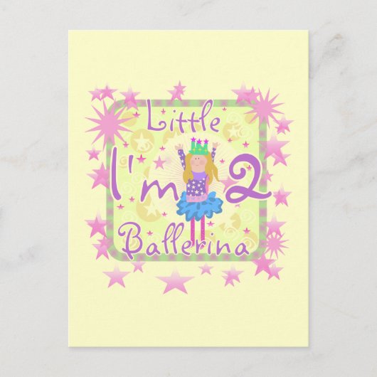 Ballerina 2e Verjaardag Tshirts en geschenken Briefkaart (Voorkant)