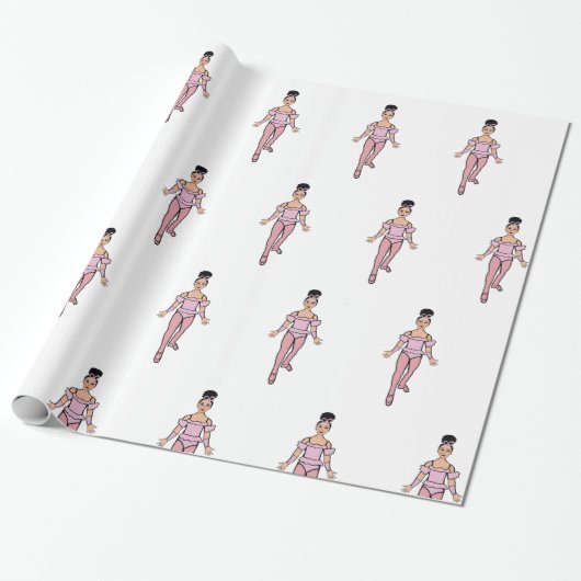 Ballerina 30"x6 voeten, Glanzend Verpakkend Docume Cadeaupapier (Uitgerold)