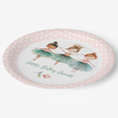 Ballerina 3e verjaardag meisje papieren bordje (Gekanteld)