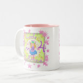Ballerina 4th Birthday Tweekleurige Koffiemok (Voorkant links)
