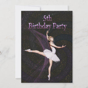 Ballerina 5th Birthday party-uitnodiging Kaart