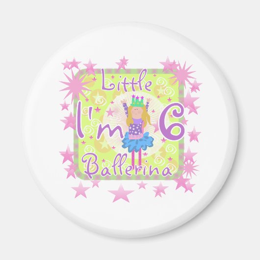 Ballerina 6e verjaardag magneet (Voorkant)