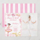 Ballerina 8e verjaardagsfoto uitnodiging  (Voorkant / Achterkant)