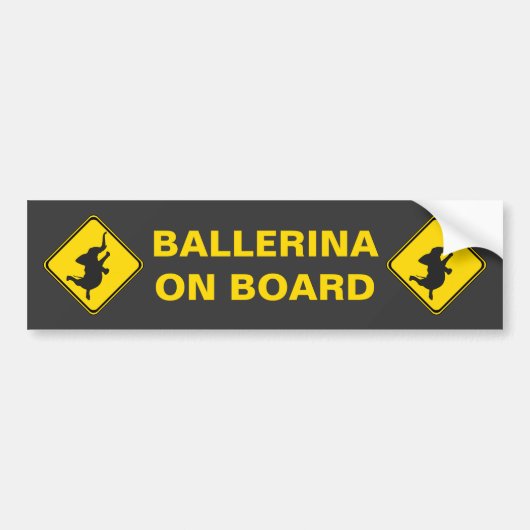 Ballerina aan boord! bumpersticker (Voorkant)