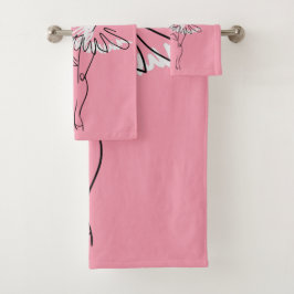 Ballerina aangepaste naam & kleur handdoek set