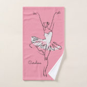 Ballerina aangepaste naam & kleur handdoek set (Handdoek)