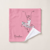 Ballerina aangepaste naam & kleur handdoek set (Wasdoekje)