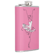 Ballerina aangepaste naam & kleur kolf heupfles (Rechts)