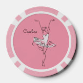 Ballerina aangepaste naam & kleur poker chips (Achterkant)