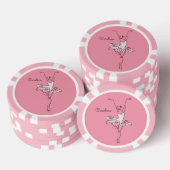 Ballerina aangepaste naam & kleur poker chips (Opstapeling)