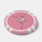 Ballerina aangepaste naam & kleur poker chips (Enkel)