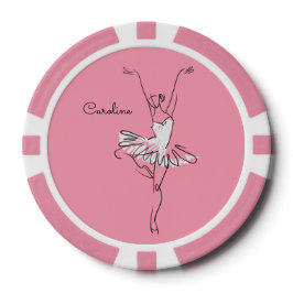 Ballerina aangepaste naam & kleur poker chips