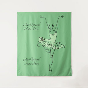 Ballerina aangepaste naam & kleur wandtapijt wandkleed