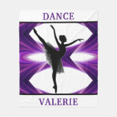 Ballerina Abstract Dansen Paarse / Wit / Zwart Fleece Deken (Voorkant)