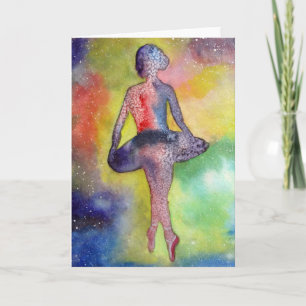 Ballerina abstracte waterverf Wenskaart Kaart