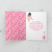 Ballerina African Pink Happy Birthday auto Kaart (Binnen)