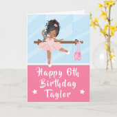 Ballerina African Pink Happy Birthday auto Kaart (Gele Bloem)