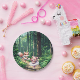 Ballerina animals papieren bordje