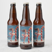 Ballerina Anime Girl & Candy Cane Kerstmis Bier Etiket (Flessen)