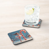 Ballerina Anime Girl & Candy Cane Kerstmis Bier Onderzetter (Rechterzijde)