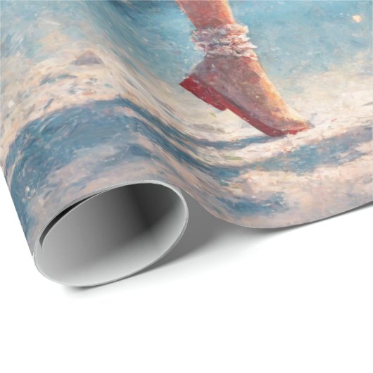 Ballerina Anime Girl & Candy Cane Kerstmis Cadeaupapier (Rol Hoek)