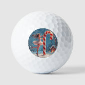 Ballerina Anime Girl & Candy Cane Kerstmis Golfballen (Voorkant)