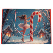 Ballerina Anime Girl & Candy Cane Kerstmis Groot Cadeauzakje (Voorkant)