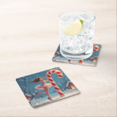 Ballerina Anime Girl & Candy Cane Kerstmis Kartonnen Onderzetters (Insitu)