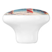 Ballerina Anime Girl & Candy Cane Kerstmis Keramische Knop (Zijkant)