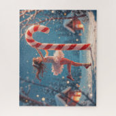 Ballerina Anime Girl & Candy Cane Kerstmis Legpuzzel (Verticaal)