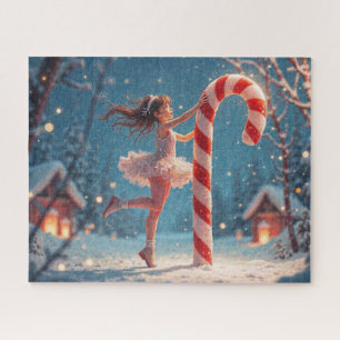 Ballerina Anime Girl & Candy Cane Kerstmis Legpuzzel