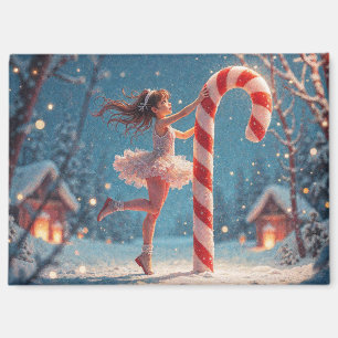Ballerina Anime Girl & Candy Cane Kerstmis Magneet