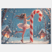 Ballerina Anime Girl & Candy Cane Kerstmis Magneet (Voorkant)
